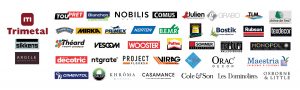 Trimetal Sikkens Argile Toupret Blanchon Nobilis Comus Julien Grabo TLM Chêne de l'Est Hammerite Mirka Bostik Rubson Theard Vescom Wooster Pattex Sommer Marburg Maestria Ntgrate Project Floor Virag Tecsom Orac Decor Cimentol Dalep Casamance Casadeco Caselio Masureel Khroma Cole & Son Les Dominotiers Osborne And Little